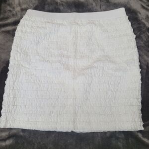 Michael‎ Kors white ruffled mini skirt, sz 8